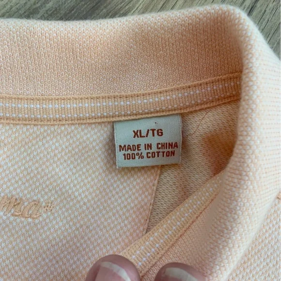 Like New‎ Tommy Bahama Peach Polo Shirt Size XL - Picture 3 of 10